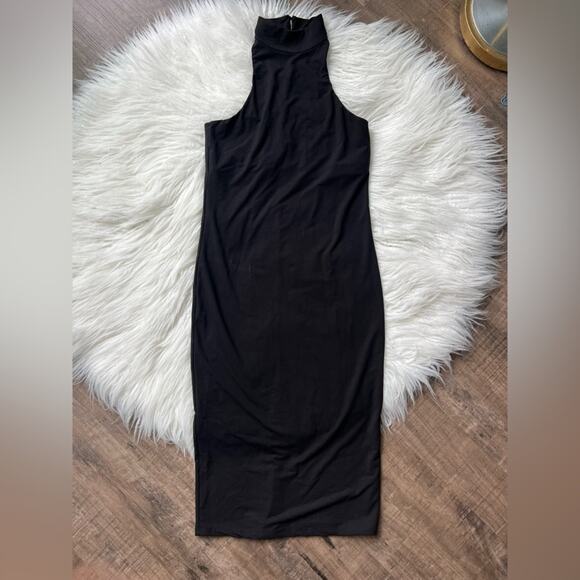 HATCH MATERNITY THE BODY HALTER DRESS BLACK MOCK NECK SIZE XS - Picture 3 of 6